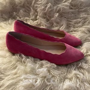Patricia Green Palm Beach Pink Ballet Flat Suede Size 6 Like New Hand stitched